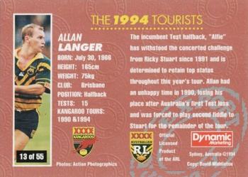 1994 Dynamic Kangaroo Heroes #13 Allan Langer Back